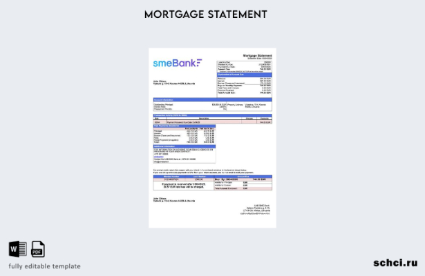 цифровая загрузка Литва UAB SME Bank Выписка по ипотеке Word и PDF шаблон